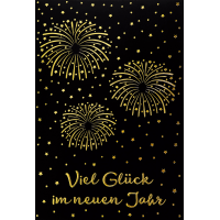 Neujahr Glückwunschkarte mit Umschlag  Feuerwerk...