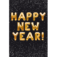 Neujahr Glückwunschkarte mit Umschlag  Happy New Year