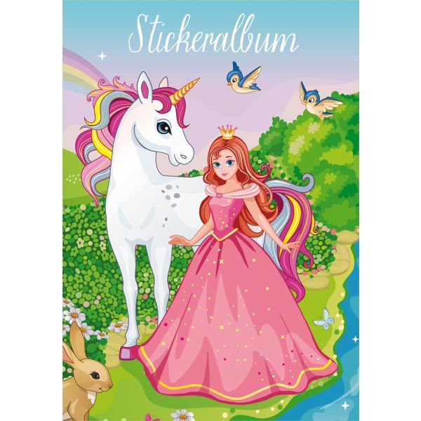 Sticker-Album A5 Einhorn mit Prinzessin, 3,99