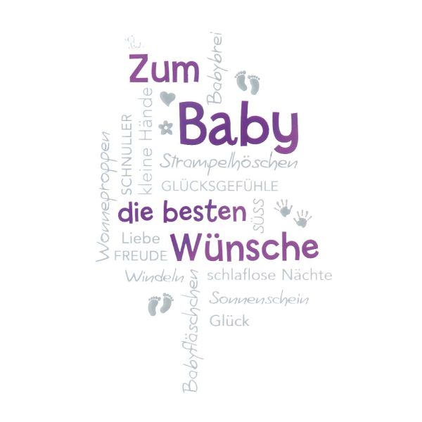 Geburt Ereignis Glückwunschkarte mit Umschlag  Zum Baby Beste Wünsche