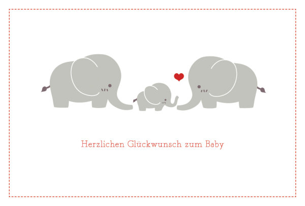 Geburt – Baby  - Glückwunschkarte im Format 11,5 x 17 cm mit Briefumschlag