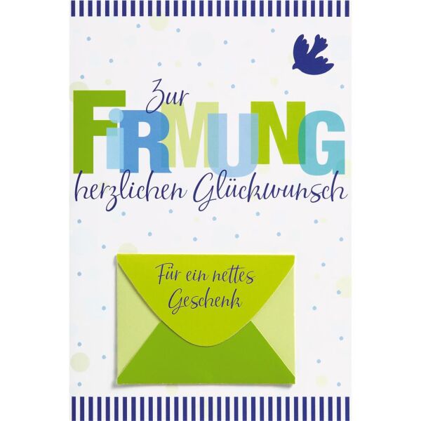 Firmung  Geldkarte mit Umschlag Herzlichen Glückwunsch