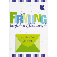 Firmung  Geldkarte mit Umschlag Herzlichen Glückwunsch