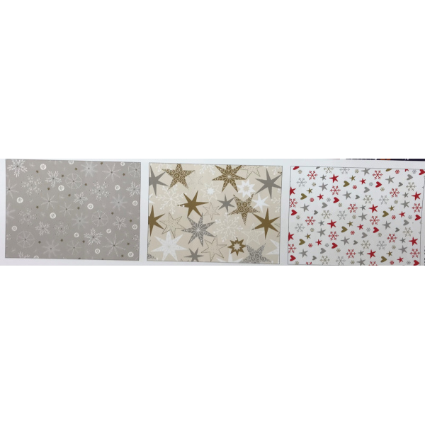 Geschenkpapier Weihnachten - Sortiment - UVP: € 89,70 - 30 Röllchen 70cm x 200cm á UVP 2,99 - Mix Weiß-Gold