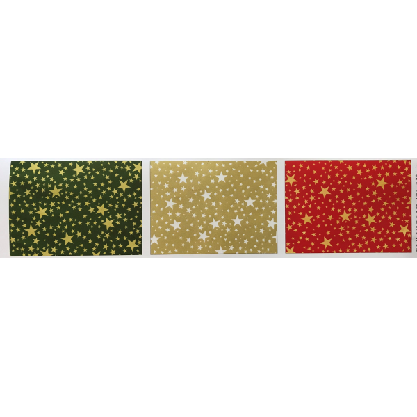 Sortiment Geschenkpapier Weihnachten UVP: € 89,70 - 30 Röllchen 70cm x 200cm á UVP 2,99 - Sternenlicht