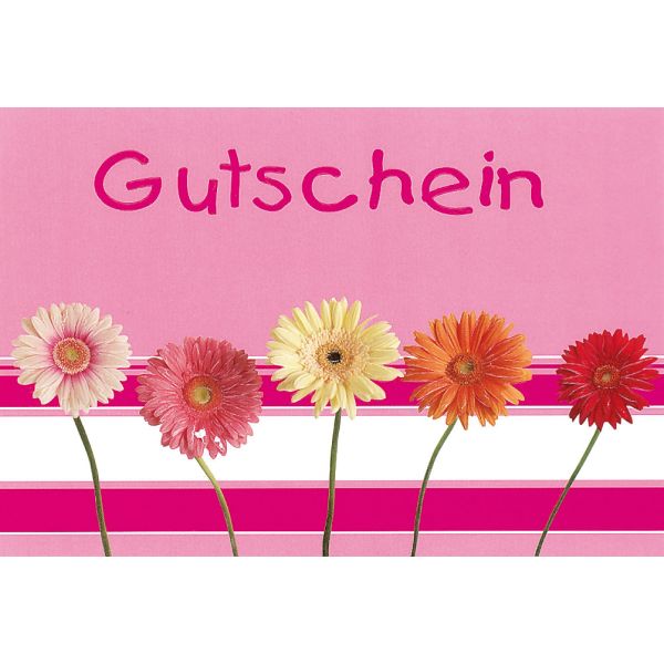 Gutschein Glückwunschkarte mit Umschlag  Blumen Gutschein