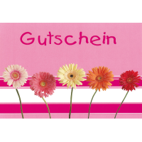 Gutschein Glückwunschkarte mit Umschlag  Blumen...
