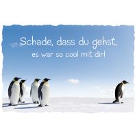 Abschied Grußkarte mit Umschlag  Pinguine Schade,...