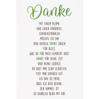 Danke  Grußkarte mit Umschlag Danke Gedicht