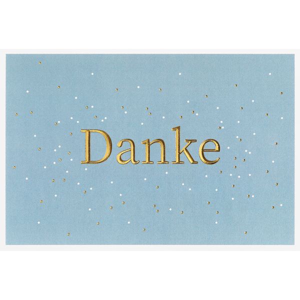 Danke Unverpackte Glückwunschkarte mit Umschlag  Gold Danke