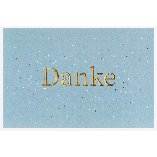Danke Unverpackte Glückwunschkarte mit Umschlag  Gold Danke