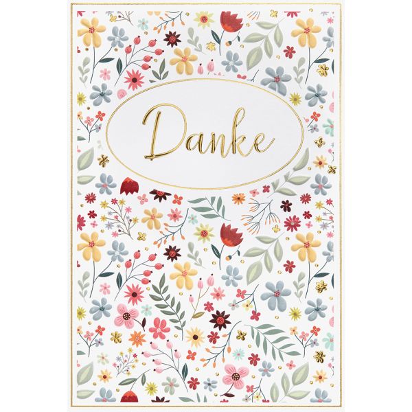 Danke Unverpackte Grusskarte mit Briefumschlag Blumen