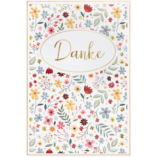 Danke Unverpackte Grusskarte mit Briefumschlag Blumen
