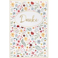 Danke Unverpackte Grusskarte mit Briefumschlag Blumen