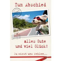 Abschied unverpackte Grußkarte mit Umschlag Hund...