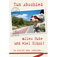 Abschied unverpackte Grußkarte mit Umschlag Hund...