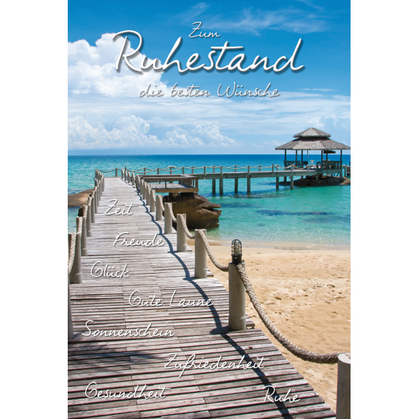 Ruhestand Glückwunschkarte mit Briefumschlag Meer Strand