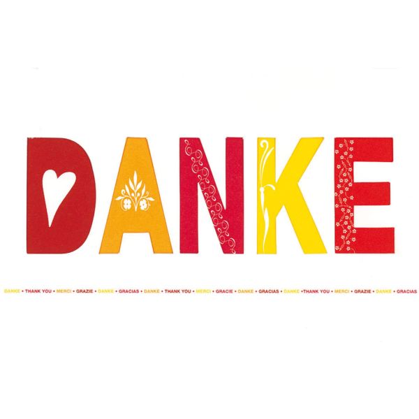 Danke  Grußkarte mit Umschlag Danke
