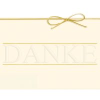 A Danke  Grußkarte mit Umschlag Gold Schleife Danke