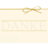A Danke  Grußkarte mit Umschlag Gold Schleife Danke