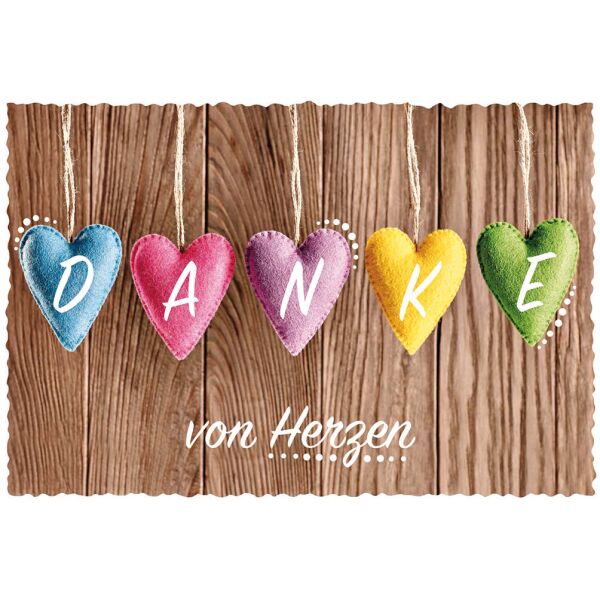 Danke  Grußkarte mit Umschlag Danke Von Herzen
