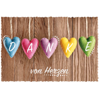 Danke  Grußkarte mit Umschlag Danke Von Herzen