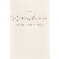 Ruhestand Grußkarte mit Umschlag  Alles Gute Viel...