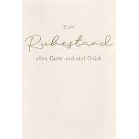 Ruhestand Grußkarte mit Umschlag  Alles Gute Viel...