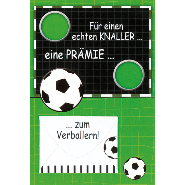 Allgemeine Wünsche Geldgeschenkkarte mit Umschlag  Fußball