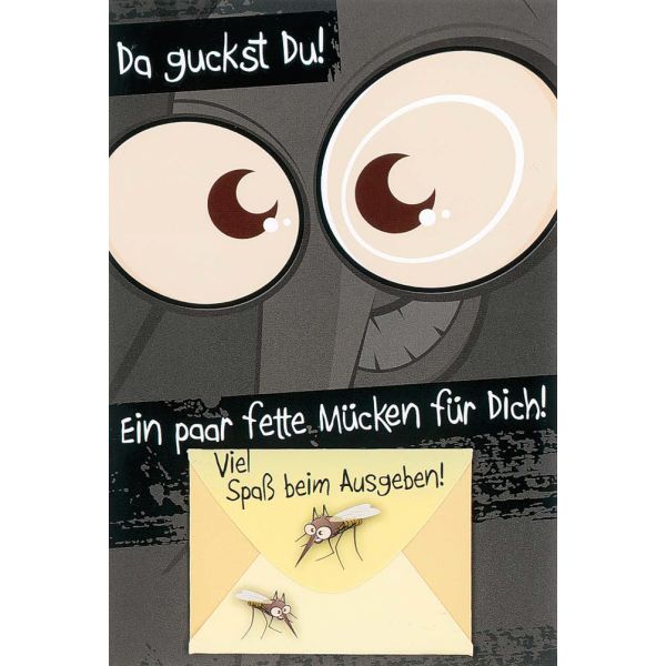 A Allgemeine Wünsche Geldgeschenkkarte mit Umschlag  Mücken zum Ausgeben