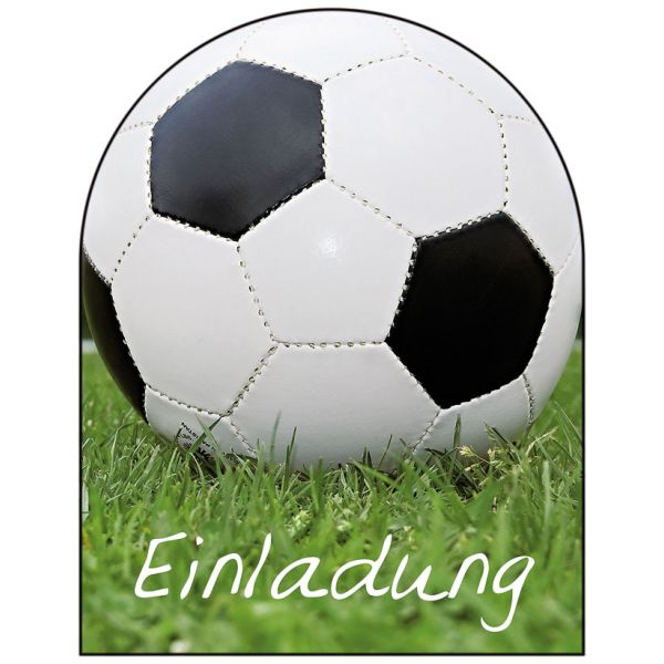 Einladungen Fußball 5 Einladungskarten mit Umschlägen im Topper Fußball