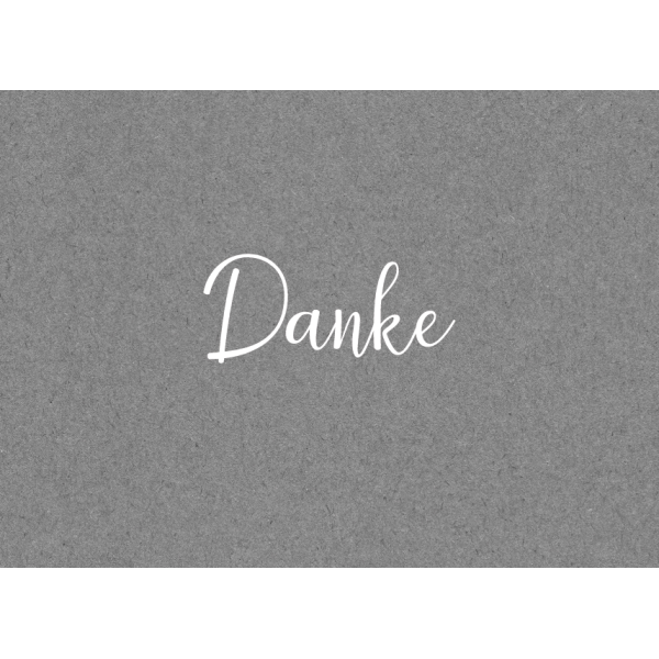 Danksagung - 5 Karten mit Umschlag im Topper - weißer Schriftzug