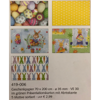 Geschenkpapier Ostern Sortiment 30 Rollen 70 x 200 cm...