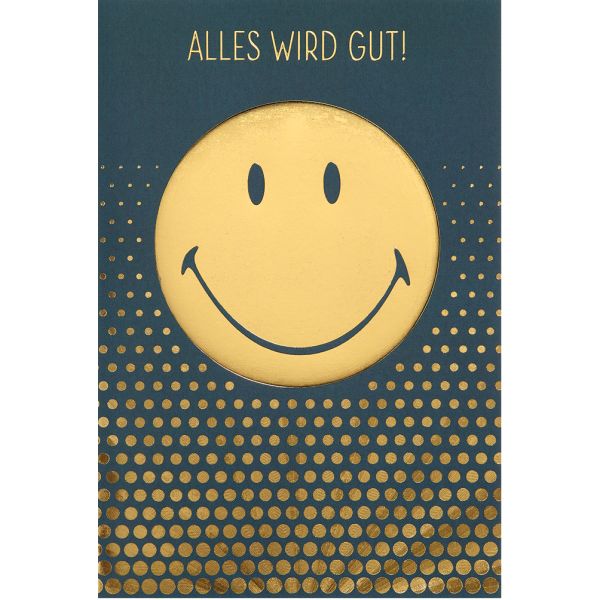 Genesung Grußkarte mit Umschlag  Smiley Alles Wird Gut