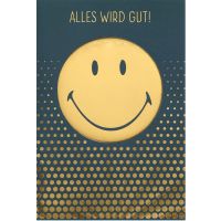 Genesung Grußkarte mit Umschlag  Smiley Alles Wird Gut