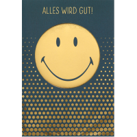 Genesung Grußkarte mit Umschlag  Smiley Alles Wird Gut