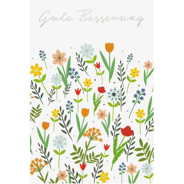 Genesung Grußkarte mit Umschlag  Blumen Gute Besserung