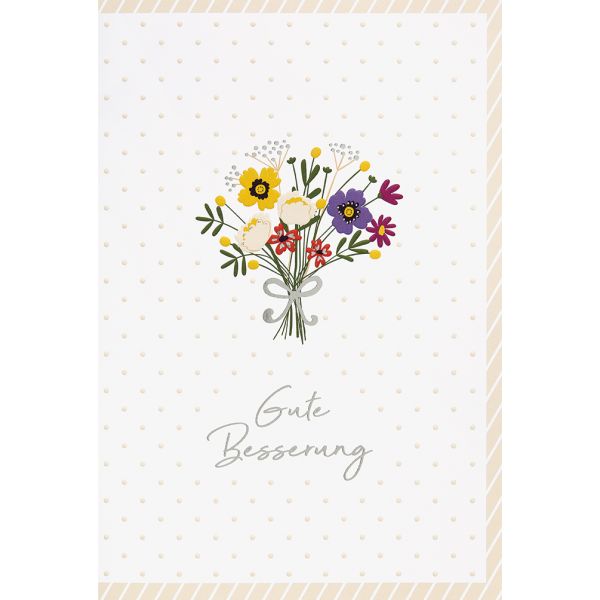 Genesung Unverpackte Glückwunschkarte mit Umschlag  Blumen Gute Besserung