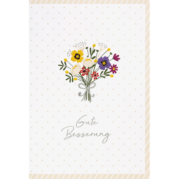 Genesung Unverpackte Glückwunschkarte mit Umschlag  Blumen Gute Besserung