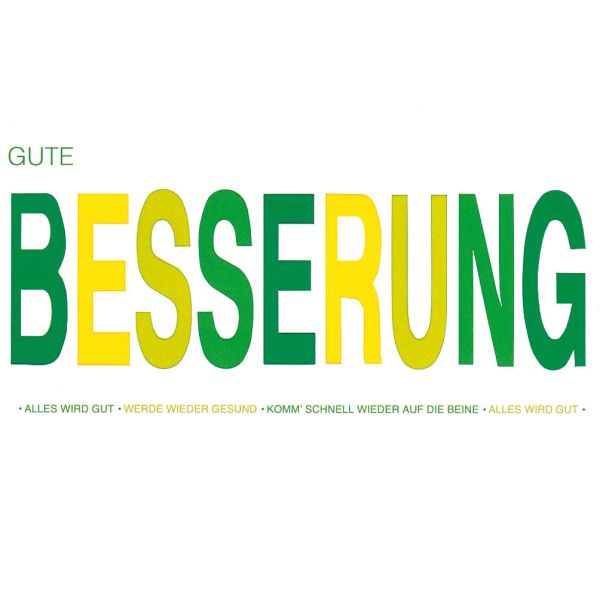 A Genesung Glückwunschkarte mit Umschlag  Gute Besserung