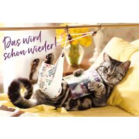 Genesung Glückwunschkarte mit Umschlag  Katze...