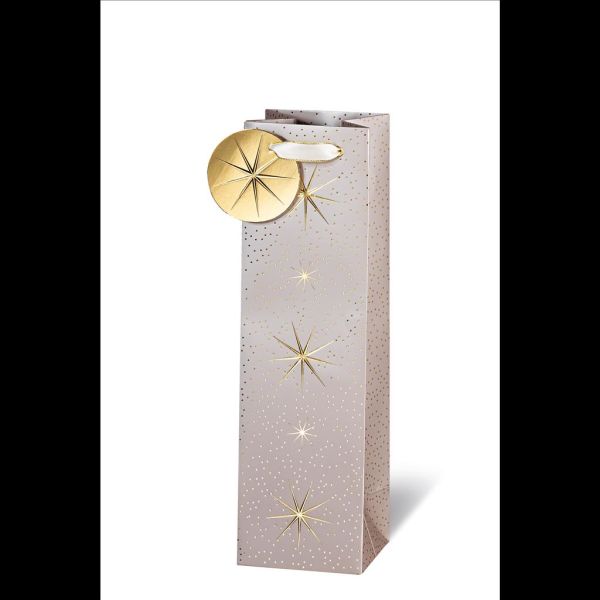 Weihnachten Geschenktüte Tasche Flasche  Gold Sterne