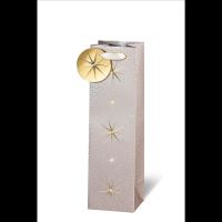 Weihnachten Geschenktüte Tasche Flasche  Gold Sterne