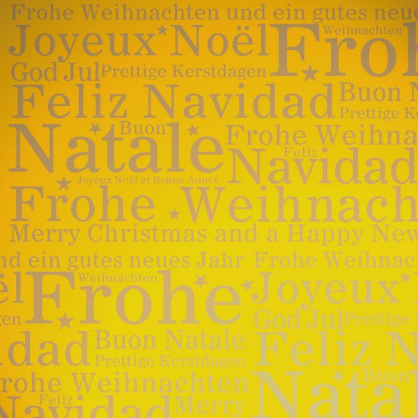 Geschenkpapier Weihnachten Röllchen 70x150cm Merry Xmas gold metallisiert