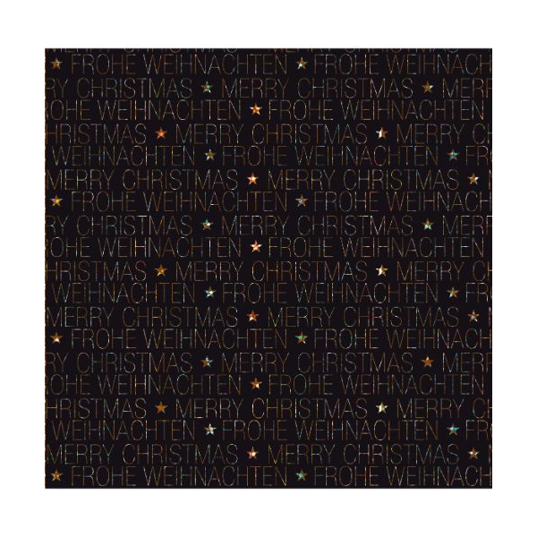 Geschenkpapier Weihnachten Röllchen 70x150cm Frohe Weihnachten schwarz-gold