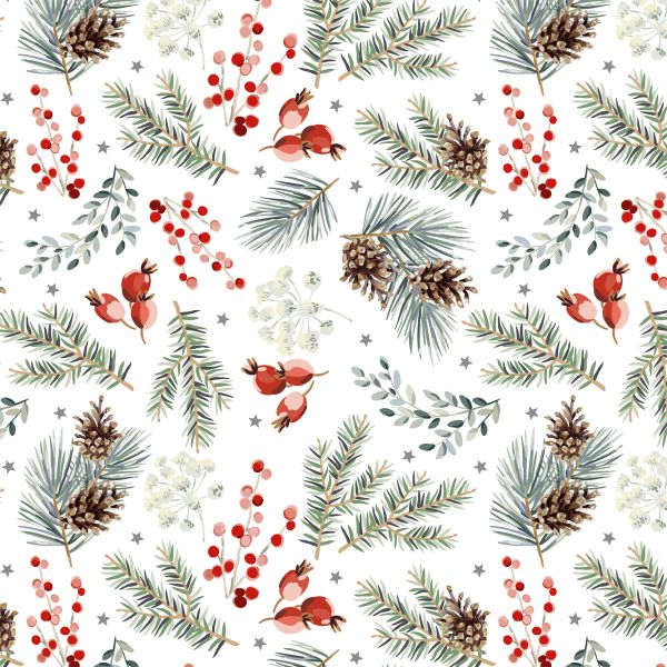 Geschenkpapier Weihnachten Rolle 70x150cm Kraft X-Mas Tannenzapfen Zweige