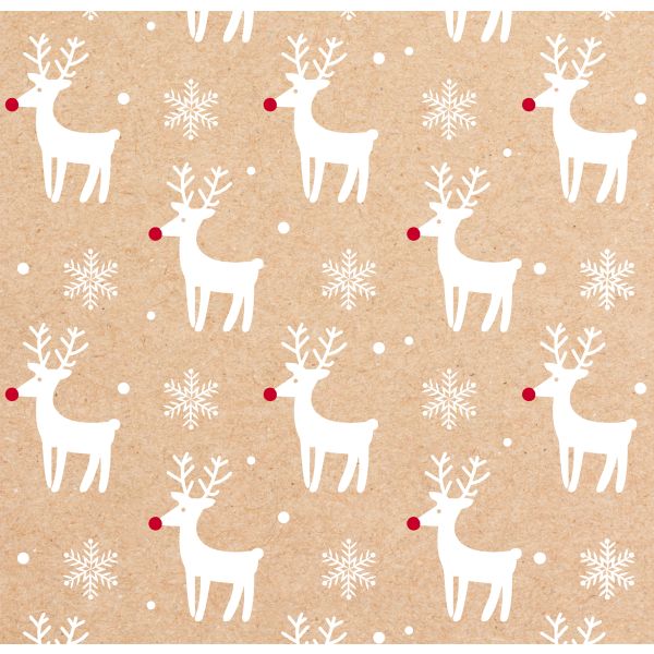 Geschenkpapier Weihnachten - Röllchen 70x150cm -  Kraft Elch