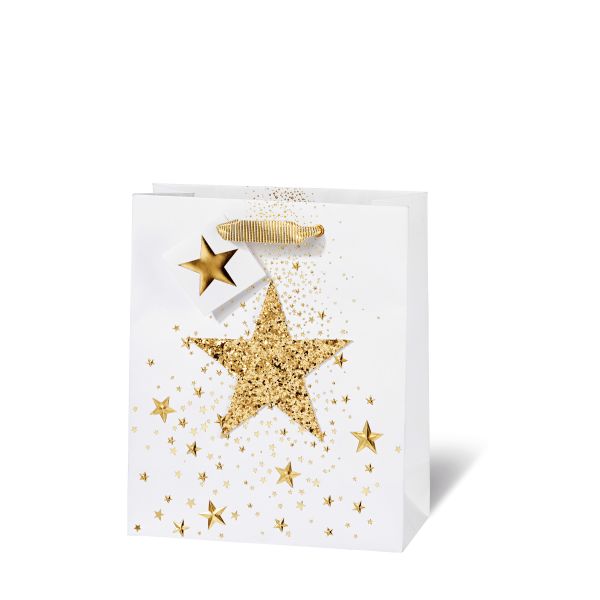Weihnachten Geschenktüte Tasche A5 Format  Gold Sterne