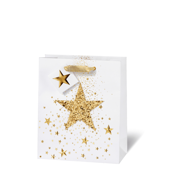 Weihnachten Geschenktüte Tasche A5 Format  Gold Sterne