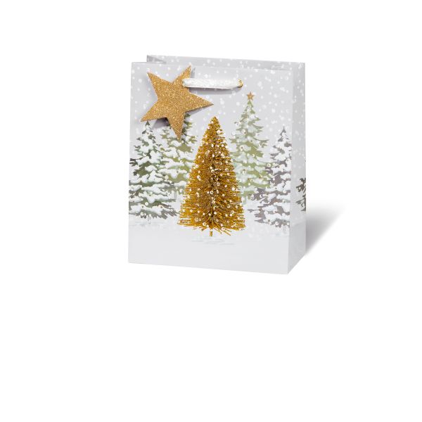 Weihnachten Geschenktüte A5 Format White Silence Tannenbaum